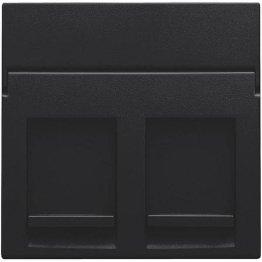 [NIK161-65200] Enjoliveur pour prise informatique RJ45 - Double - Black coated (Noir mat) - Niko