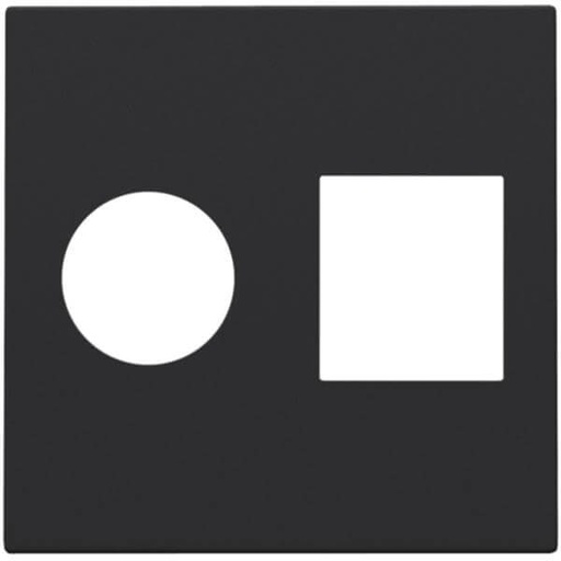 [NIK161-65702] Enjoliveur pour prise TV/RJ45 - Black coated (Noir mat) - Niko