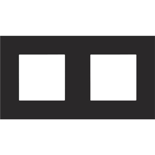 [NIK161-76800] Plaque double horizontale - Entraxe 71mm - Pure Steel Black - Niko