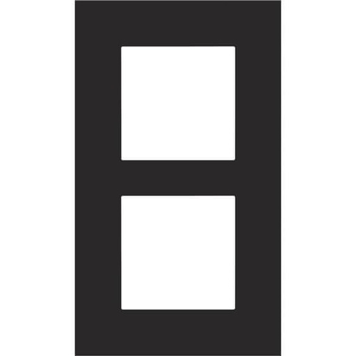 [NIK161-76200] Plaque double verticale - Entraxe 60mm - Pure Steel Black - Niko