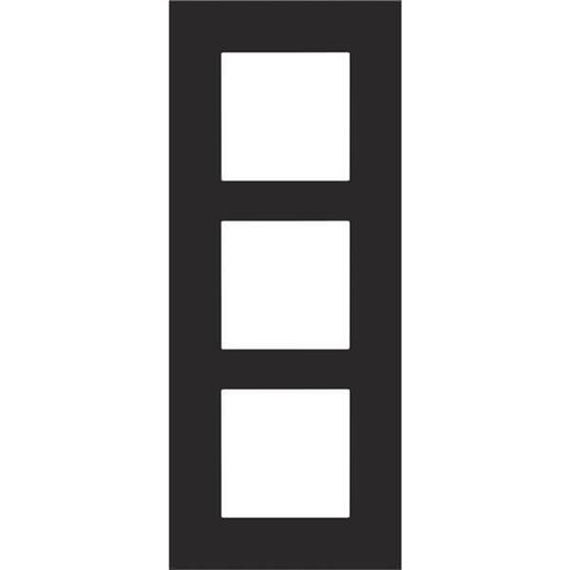 [NIK161-76300] Plaque triple verticale - Entraxe 60mm - Pure Steel Black - Niko