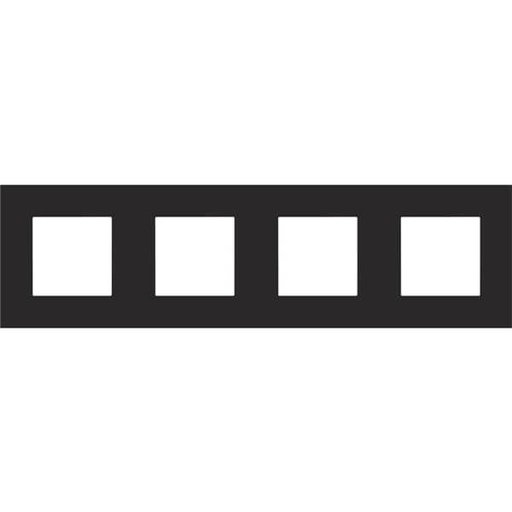 [NIK161-76400] Plaque quadruple horizontale - Entraxe 71mm - Pure Steel Black  - Niko
