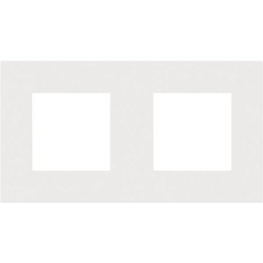 [NIK154-76800] Plaque double horizontale - Entraxe 71mm - Pure Steel White - Niko