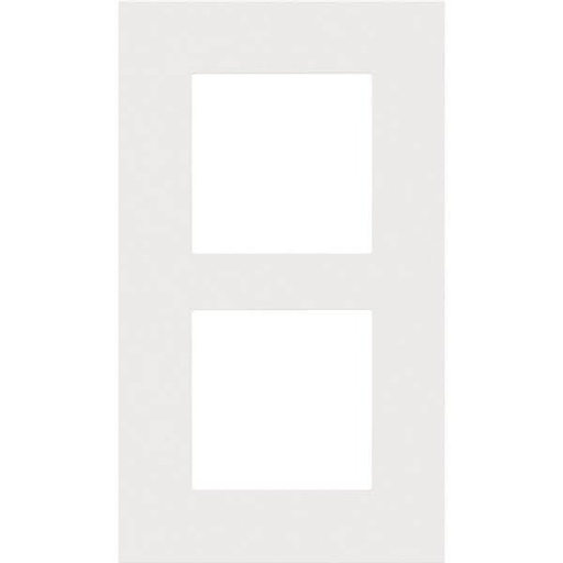 [NIK154-76200] Plaque double verticale - Entraxe 60mm - Pure Steel White - Niko