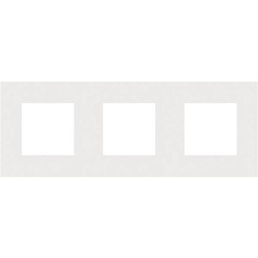 [NIK154-76700] Plaque triple horizontale - Entraxe 71mm - Pure Steel White - Niko