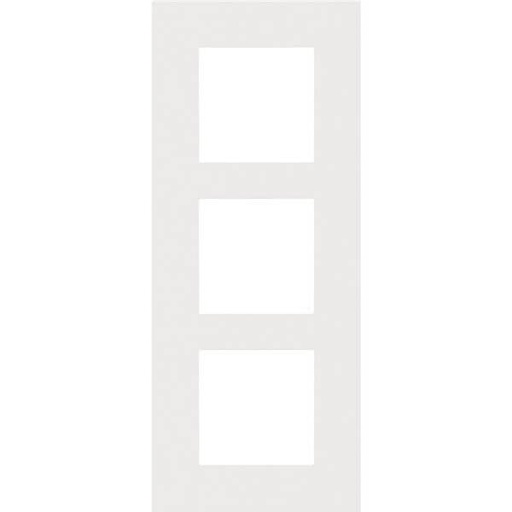 [NIK154-76300] Plaque triple verticale - Entraxe 60mm - Pure Steel White - Niko