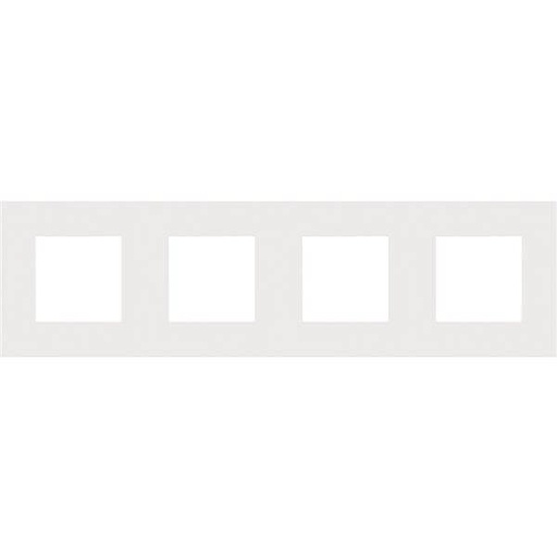 [NIK154-76400] Plaque quadruple horizontale - Entraxe 71mm - Pure Steel White  - Niko