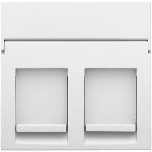 [NIK154-65200] Enjoliveur pour prise informatique RJ45 - Double - White Coated - Niko