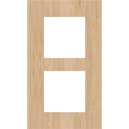 [NIK156-76200] Plaque double verticale - Entraxe 60mm - Pure Bamboo - Niko