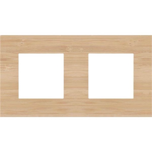 [NIK156-76800] Plaque double horizontale - Entraxe 71mm - Pure Bamboo - Niko