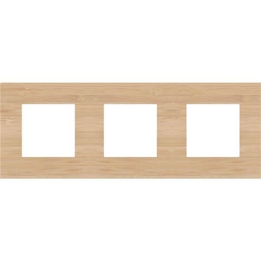 [NIK156-76700] Plaque triple horizontale - Entraxe 71mm - Pure Bamboo - Niko