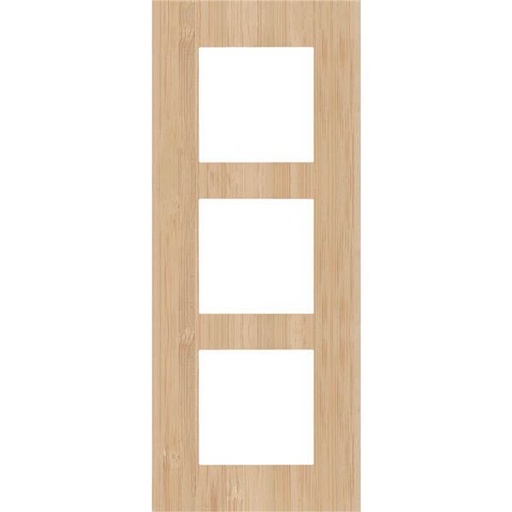 [NIK156-76300] Plaque triple verticale - Entraxe 60mm - Pure Bamboo  - Niko