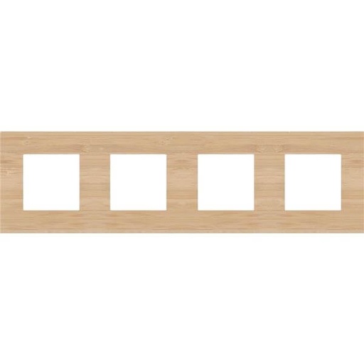 [NIK156-76400] Plaque quadruple horizontale - Entraxe 71mm - Pure Bamboo  - Niko
