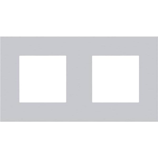 [NIK155-76800] Plaque double horizontale - Entraxe 71mm - Pure Alu Grey - Niko