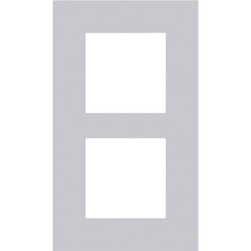[NIK155-76200] Plaque double verticale - Entraxe 60mm - Pure Alu Grey - Niko