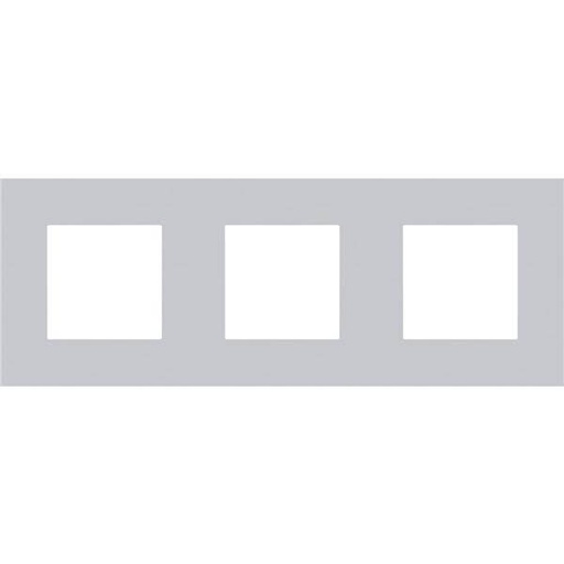 [NIK155-76700] Plaque triple horizontale - Entraxe 71mm - Pure Alu Grey - Niko