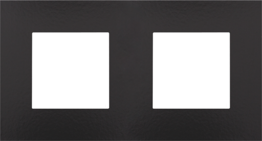 [NIK200-76800] Plaque double horizontale - Entraxe 71mm - Pure - Bakelite piano black - Niko