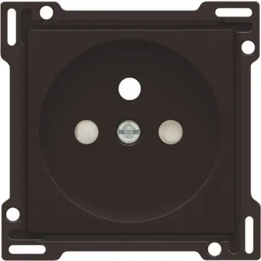 [NIK124-66601] Enjoliveur prise avec terre - Dark Brown - Niko
