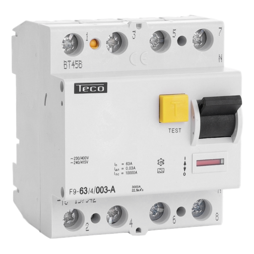 [TECF9634003A] Interrupteur différentiel TC 4P - 63A - 30mA - Type A - Teco