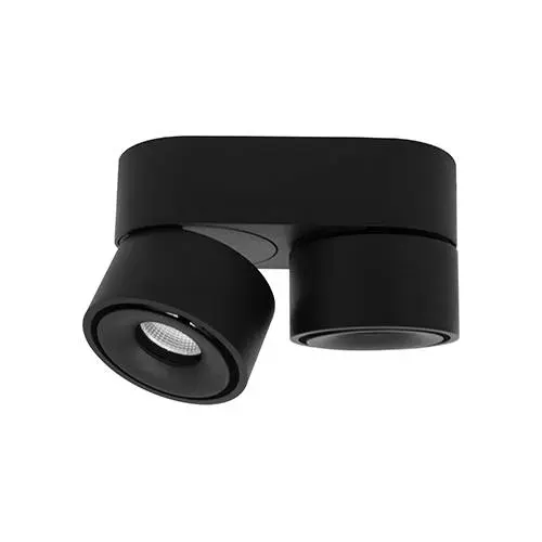 [INDWA183WW05] Spot led double apparent Clac 2 Mini - Orientable - 2 x 8W - 3000K° - 2 x 470Lm - 230V - Noir mat - Indigo