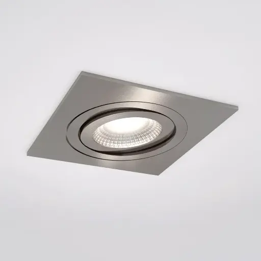 [IDTL413504ABZ] Spot encastré Silverstone - Carré - Orientable - à ressorts - Alu brossé - GU10 - ID To Light