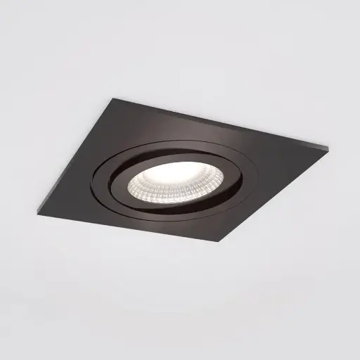 [IDTL413519NSZ] Spot encastré Silverstone - Carré - Orientable - à lamelles - Noir structuré - GU10 - ID To Light