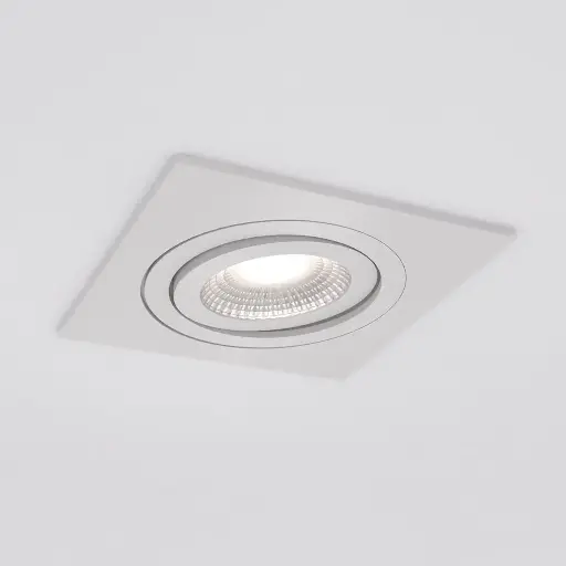 [IDTL413506BEZ] Spot encastré Silverstone - Carré - Orientable - à ressorts - Blanc structuré - GU10 - ID To Light