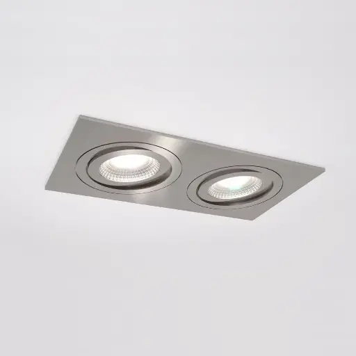 [IDTL413524ABZ] Spot encastré Silverstone D - Double - Orientable - à ressorts - Alu brossé - GU10 - ID To Light