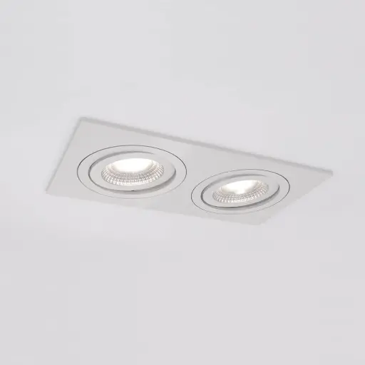 [IDTL413526BEZ] Spot encastré Silverstone D - Double - Orientable - à ressorts - Blanc structuré - GU10 - ID To Light