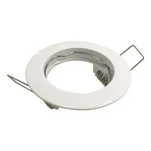 [EUR147-52510] Spot encastré - Rond - Fixe - à ressorts - GU10 - Blanc - Eurolamp