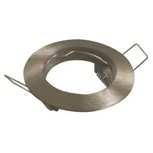 [EUR147-52513] Spot encastré - Rond - Fixe - à ressorts - GU10 - Alu brossé - Eurolamp