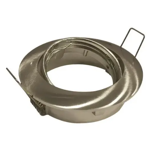 [EUR147-52523] Spot encastré - Rond - orientable - à ressorts - GU10 - Alu brossé - Eurolamp