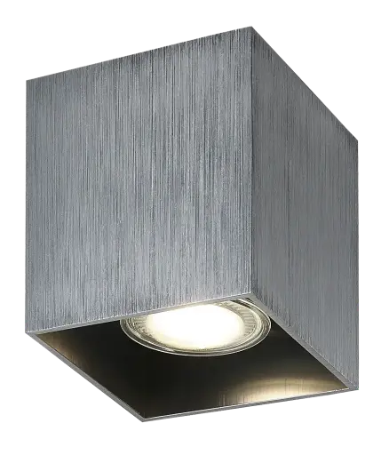 [FAN4014437] Spot apparent Babar carré - Socket 1xGU10 - Acier brossé - Fantasia