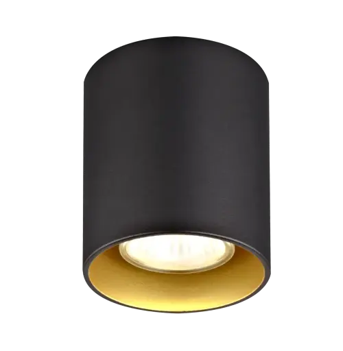 [FAN4014452] Spot apparent Babar rond - Socket 1xGU10 - Noir/Or - Fantasia