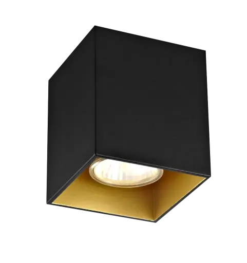 [FAN4014442] Spot apparent Babar carré - Socket 1xGU10 - Noir/Or - Fantasia