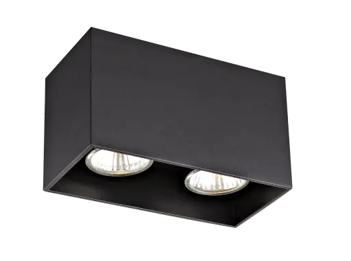 [FAN4014446] Spot apparent Babar carré - Socket 2xGU10 - Noir - Fantasia