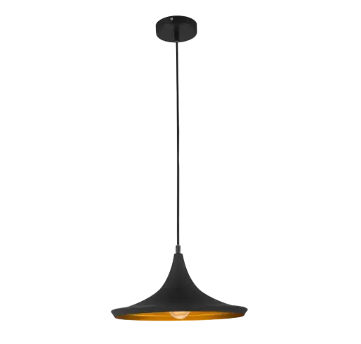 [FAN3410131] Suspension Idris - Socket E27 - Noir/Doré - Fantasia