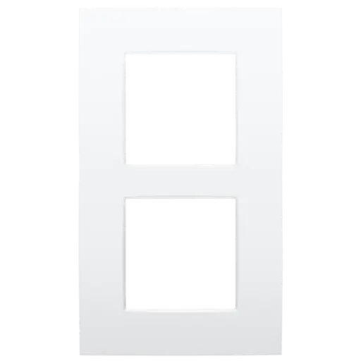 [NIK137-76200] Plaque double verticale - Entraxe 60mm - Pure Lunar white coated - Niko