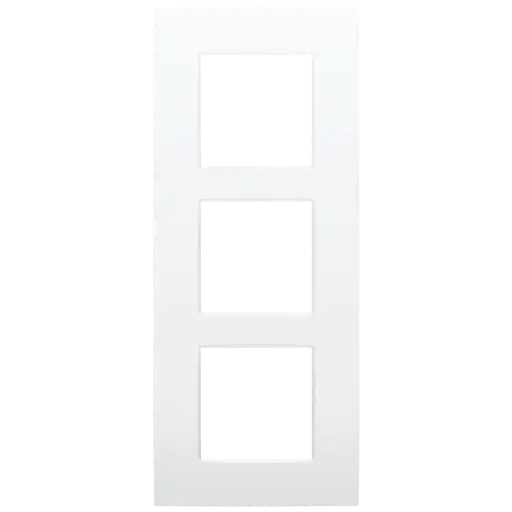 [NIK137-76300] Plaque triple verticale - Entraxe 60mm - Pure Lunar white coated - Niko