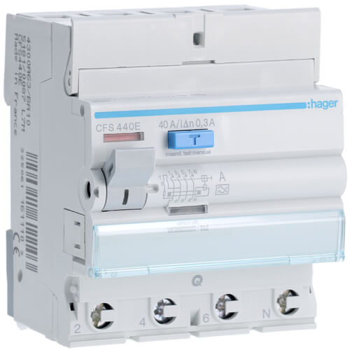 [HAGCFS440E] Interrupteur différentiel 4P - 40A - 300mA - Quick connect - Hager